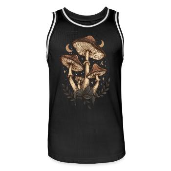 Vintage Pilz Mondphasen Cottagecore Goblincore - Männer Basketball-Trikot - Schwarz/Weiß - Vorne - AI Model Male 185 dark (185cm)