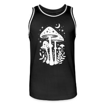 Mondphasen Cottagecore Goblincore Fairycore Pilz - Männer Basketball-Trikot - Schwarz/Weiß - Vorne - AI Model Male 185 dark (185cm)
