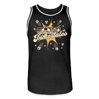 España Meisterschaft 2024 Frauen Männer Spanien - Männer Basketball-Trikot - Schwarz/Weiß - Vorne - AI Model Male 185 dark (185cm)