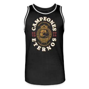 Championnat d’Espagne 2024 Drapeau Hommes Femmes - Maillot de basket Homme - noir/blanc - Devant - AI Model Male 185 dark (185cm)