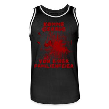 Je viens de rentrer d’une fête de famille - Halloween - Maillot de basket Homme - noir/blanc - Devant - AI Model Male 185 dark (185cm)