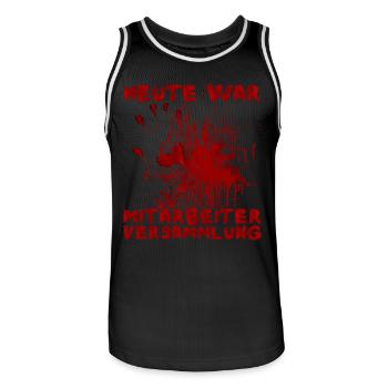 Aujourd’hui, c’était une réunion du personnel d’Halloween en disant - Maillot de basket Homme - noir/blanc - Devant - AI Model Male 185 dark (185cm)