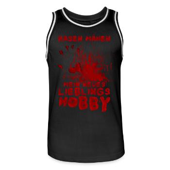 Rasen mähen - Meine neues Lieblingshobby Halloween - Männer Basketball-Trikot - Schwarz/Weiß - Vorne - AI Model Male 185 dark (185cm)