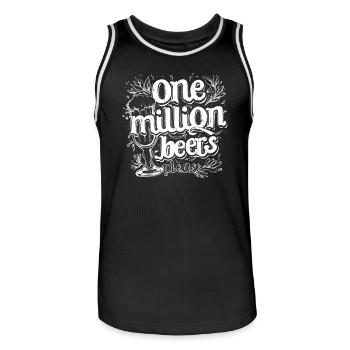 Eine Million Biere bitte - Bier Meme für Männer - Männer Basketball-Trikot - Schwarz/Weiß - Vorne - AI Model Male 185 dark (185cm)