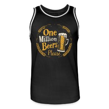 One Million Beers Please - Drôle de dicton de bière - Maillot de basket Homme - noir/blanc - Devant - AI Model Male 185 dark (185cm)