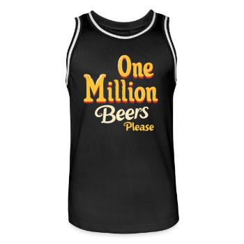 Eine Million Biere bitte - Lustiges Herren Design - Männer Basketball-Trikot - Schwarz/Weiß - Vorne - AI Model Male 185 dark (185cm)