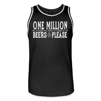 One Million Beers Please - Drôle de dicton de bière - Maillot de basket Homme - noir/blanc - Devant - AI Model Male 185 dark (185cm)
