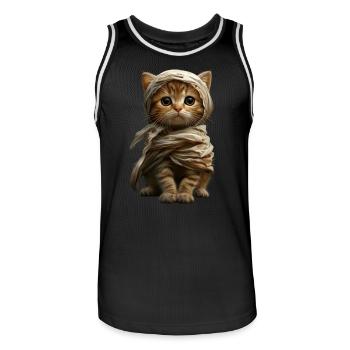 Cute Mummy Kitten - Halloween Costume Design - Men's Basketball Jersey - black/white - Front - AI Model Male 185 dark (185cm)