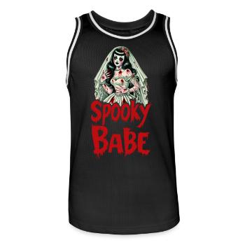 Spooky Babe Retro Bridal Horror Costume pour femme - Maillot de basket Homme - noir/blanc - Devant - AI Model Male 185 dark (185cm)