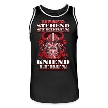 Bad Boy Viking Better to die standing - Men's Basketball Jersey - black/white - Front - AI Model Male 185 dark (185cm)