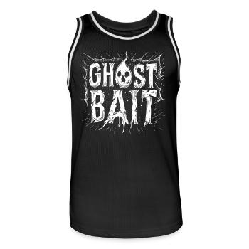 Appât fantôme Crâne Appât fantôme | Paranormal Motif - Maillot de basket Homme - noir/blanc - Devant - AI Model Male 185 dark (185cm)