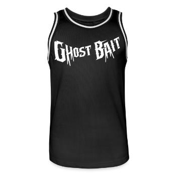 Appât fantôme Lettrage effrayant | Appât fantôme - Maillot de basket Homme - noir/blanc - Devant - AI Model Male 185 dark (185cm)