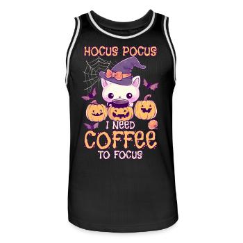 Hocus Pocus Coffee Halloween Lustig Geschenk - Männer Basketball-Trikot - Schwarz/Weiß - Vorne - AI Model Male 185 dark (185cm)