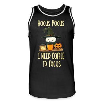 Hocus Pocus Kaffee Halloween Hexe Lustig - Männer Basketball-Trikot - Schwarz/Weiß - Vorne - AI Model Male 185 dark (185cm)