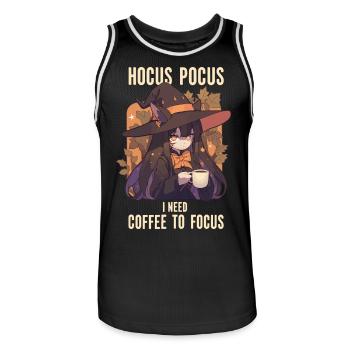 Hocus Pocus Süße Hexe Kaffee Halloween - Männer Basketball-Trikot - Schwarz/Weiß - Vorne - AI Model Male 185 dark (185cm)