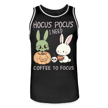 Hocus Pocus Süße Hasen Halloween Kaffee - Männer Basketball-Trikot - Schwarz/Weiß - Vorne - AI Model Male 185 dark (185cm)