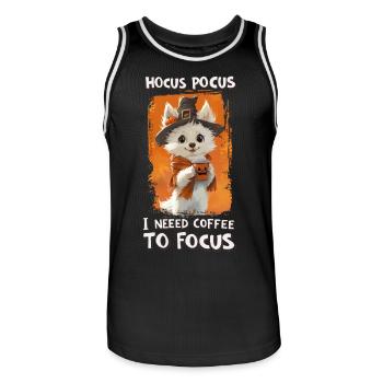Hocus Pocus Hund Kaffee Halloween Süß - Männer Basketball-Trikot - Schwarz/Weiß - Vorne - AI Model Male 185 dark (185cm)