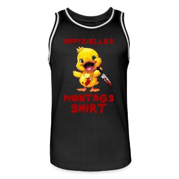 Offizielles Montags Shirt - Ente mit Messer - Männer Basketball-Trikot - Schwarz/Weiß - Vorne - AI Model Male 185 dark (185cm)
