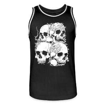 Skull Collage Halloween Totenkopf - Men's Basketball Jersey - black/white - Front - AI Model Male 185 dark (185cm)