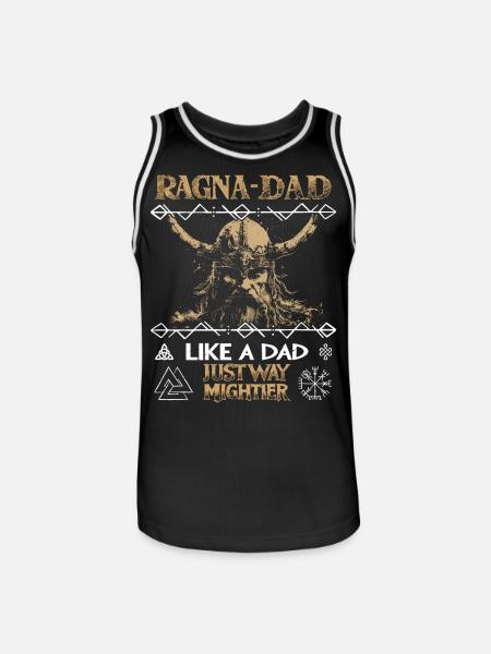 RAGNA-DAD Mægtig viking til fars dag - Herre basketball-trikot - sort/hvid