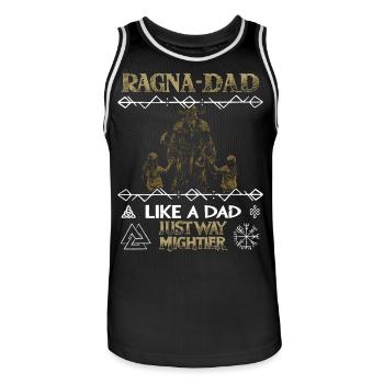 RAGNA-DAD Wikinger-Vater mit Kindern für Vatertag - Männer Basketball-Trikot - Schwarz/Weiß - Vorne - AI Model Male 185 dark (185cm)
