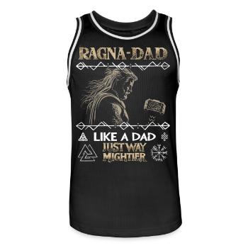 RAGNA-DAD Viking avec marteau pour les pères forts - Maillot de basket Homme - noir/blanc - Devant - AI Model Male 185 dark (185cm)