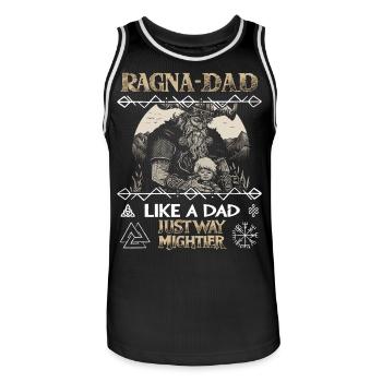 RAGNA-DAD Wikinger-Vater mit Kind für Vatertag - Männer Basketball-Trikot - Schwarz/Weiß - Vorne - AI Model Male 185 dark (185cm)