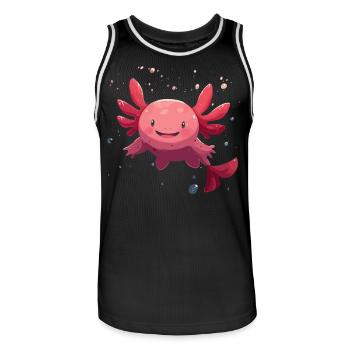 Cute Kawaii Axolotl Underwater for Fans - Men's Basketball Jersey - black/white - Front - AI Model Male 185 dark (185cm)