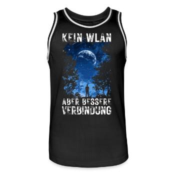 Pas de wifi Meilleure connexion Plein air Nature Randonnée - Maillot de basket Homme - noir/blanc - Devant - AI Model Male 185 dark (185cm)