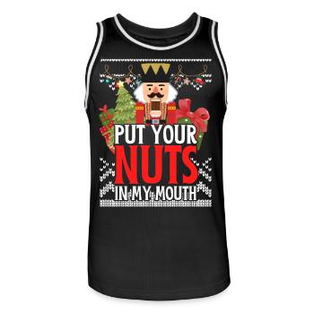 Naughty Nutcracker Put Your Nuts In My Mouth - Männer Basketball-Trikot - Schwarz/Weiß - Vorne - AI Model Male 185 dark (185cm)