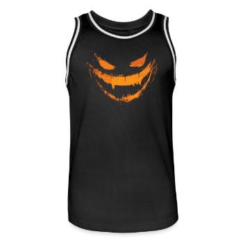 Horror Halloween Kostüm Gruseliger Jack O'Lantern - Männer Basketball-Trikot - Schwarz/Weiß - Vorne - AI Model Male 185 dark (185cm)