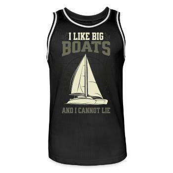 I Like Big Boats And I Cannot Lie - Segelboot - Männer Basketball-Trikot - Schwarz/Weiß - Vorne - AI Model Male 185 dark (185cm)