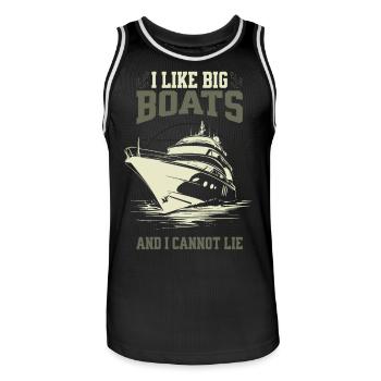 I Like Big Boats And I Cannot Lie – Yacht Design - Männer Basketball-Trikot - Schwarz/Weiß - Vorne - AI Model Male 185 dark (185cm)