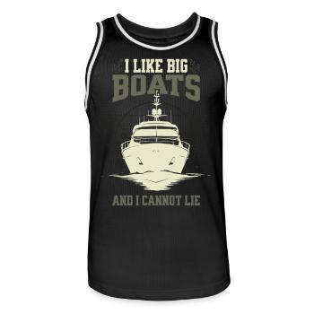 I Like Big Boats And I Cannot Lie – Yacht Design - Männer Basketball-Trikot - Schwarz/Weiß - Vorne - AI Model Male 185 dark (185cm)