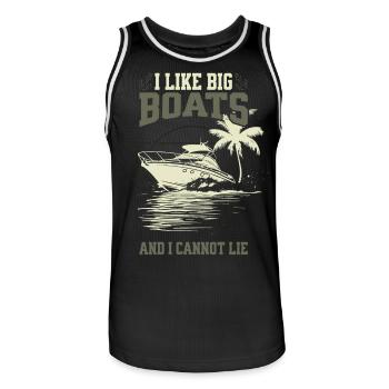 I Like Big Boats And I Cannot Lie Tropisches Boot - Männer Basketball-Trikot - Schwarz/Weiß - Vorne - AI Model Male 185 dark (185cm)