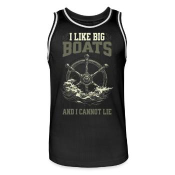 J’aime les gros bateaux et je ne peux pas mentir Conception du volant - Maillot de basket Homme - noir/blanc - Devant - AI Model Male 185 dark (185cm)