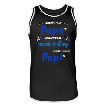 Mission de papa accomplie nouveau challenge être  - Maillot de basket Homme - noir/blanc - Devant - AI Model Male 185 dark (185cm)
