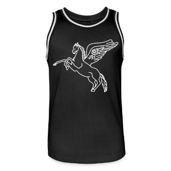 Pegasus lineart - Männer Basketball-Trikot - Schwarz/Weiß - Vorne - AI Model Male 185 dark (185cm)