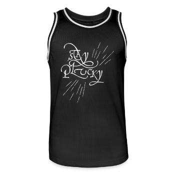 Restez courageux - Maillot de basket Homme - noir/blanc - Devant - AI Model Male 185 dark (185cm)