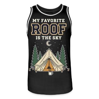 Camping Mein Lieblingsdach ist das Sky Nature Zelt - Männer Basketball-Trikot - Schwarz/Weiß - Vorne - AI Model Male 185 dark (185cm)