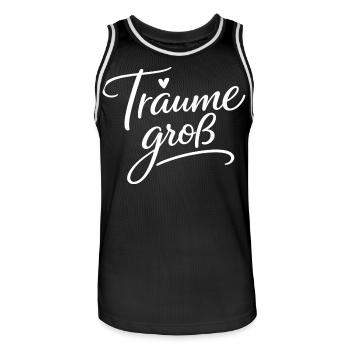 Träume Groß – Handlettering Script - Männer Basketball-Trikot - Schwarz/Weiß - Vorne - AI Model Male 185 dark (185cm)