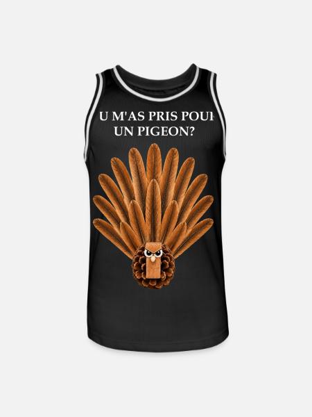 Pas un pigeon - Maillot de basket Homme - noir/blanc