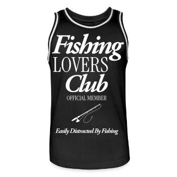 Fishing Lovers Club - Männer Basketball-Trikot - Schwarz/Weiß - Vorne - AI Model Male 185 dark (185cm)