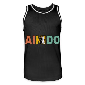 Aïkido - Maillot de basket Homme - noir/blanc - Devant - AI Model Male 185 dark (185cm)