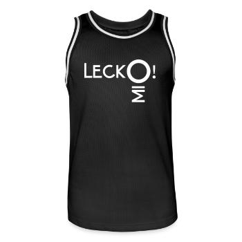 Lustiger Spruch - Lecko Mio - Männer Basketball-Trikot - Schwarz/Weiß - Vorne - AI Model Male 185 dark (185cm)