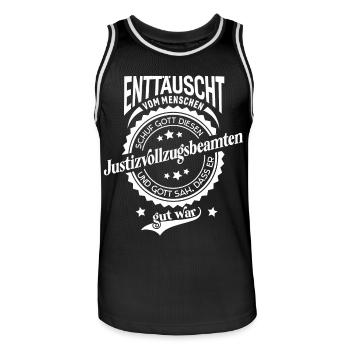 Lustiger Spruch für Beruf Justizvollzugsbeamter - Männer Basketball-Trikot - Schwarz/Weiß - Vorne - AI Model Male 185 dark (185cm)