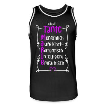 Marie - beste Tante - Männer Basketball-Trikot - Schwarz/Weiß - Vorne - AI Model Male 185 dark (185cm)