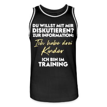 Du willst diskutieren? Vater und Kinder - Männer Basketball-Trikot - Schwarz/Weiß - Vorne - AI Model Male 185 dark (185cm)