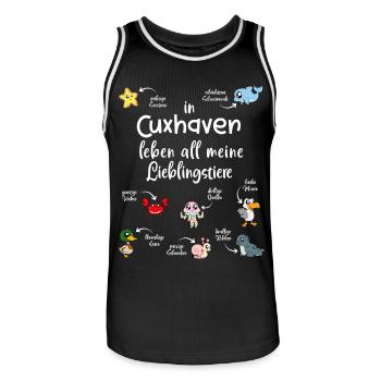 Meine Lieblingstiere in Cuxhaven - Männer Basketball-Trikot - Schwarz/Weiß - Vorne - AI Model Male 185 dark (185cm)