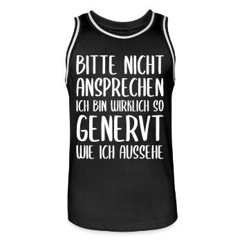 Bitte nicht ansprechen ich bin wirklich so genervt - Männer Basketball-Trikot - Schwarz/Weiß - Vorne - AI Model Male 185 dark (185cm)